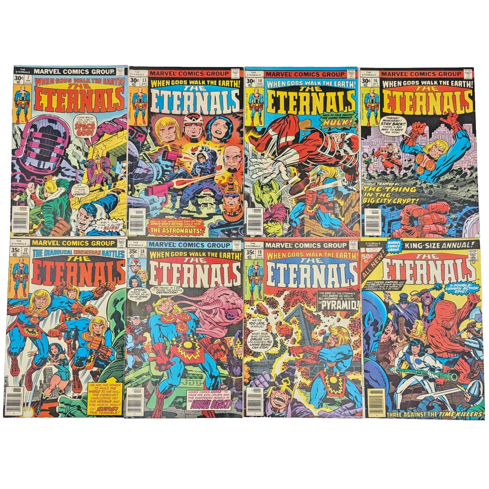 The Eternals Comic Lot Jack Kirby Marvel Bronze Age #7 13 14 16 17 18 19 Annual